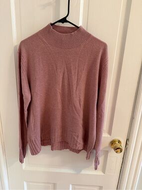 Womens Dusty Rose Mock Neck Sweater Jcrew 100% cashmere